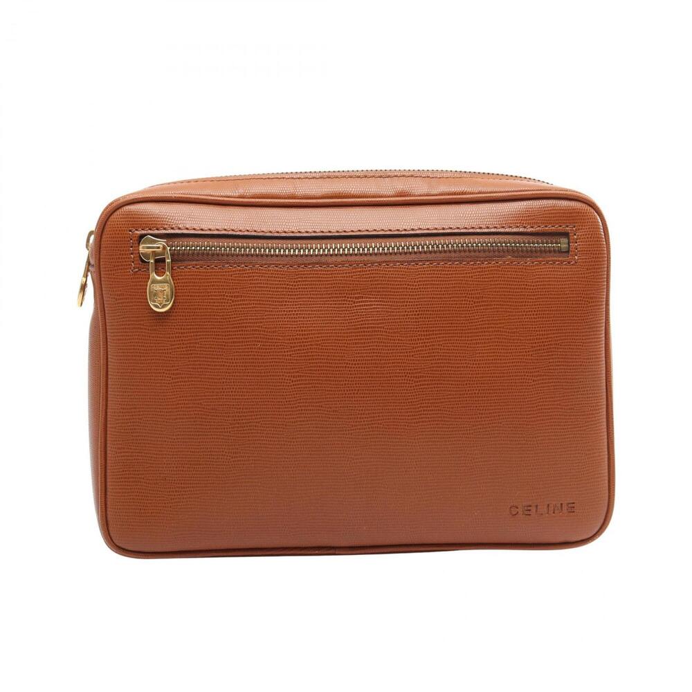 Celine CELINE Second Bag Clutch Handbag Leather Men's Brown